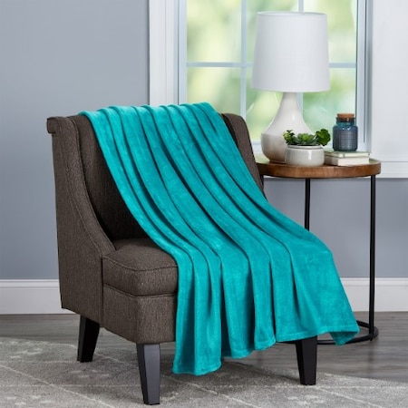 Hastings Home Velvet Throw - Oversized Microfiber Velvet Solid Polyester Throw Blanket - Breathable (Lagoon Green) 860441EBZ